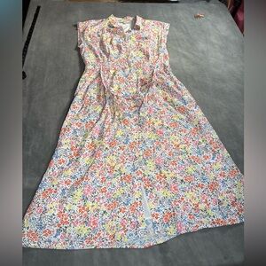 LOFT Multicolor Floral Button Up Dress Women’s  10